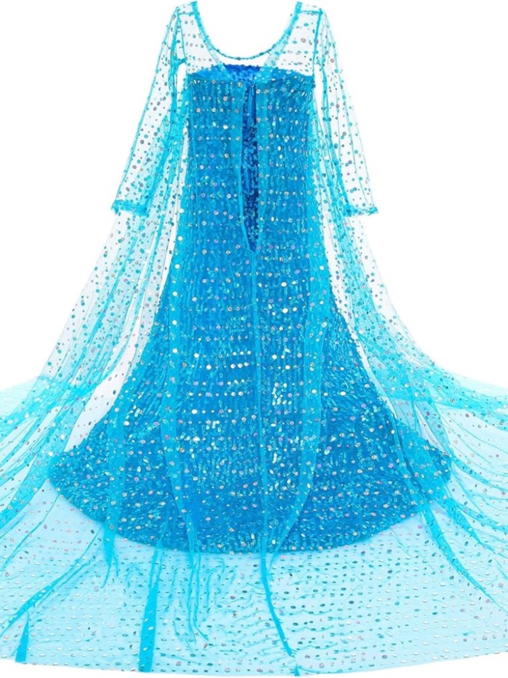 Elsa Princess Costume  Long Cape Birthday Party Dress up Size 130